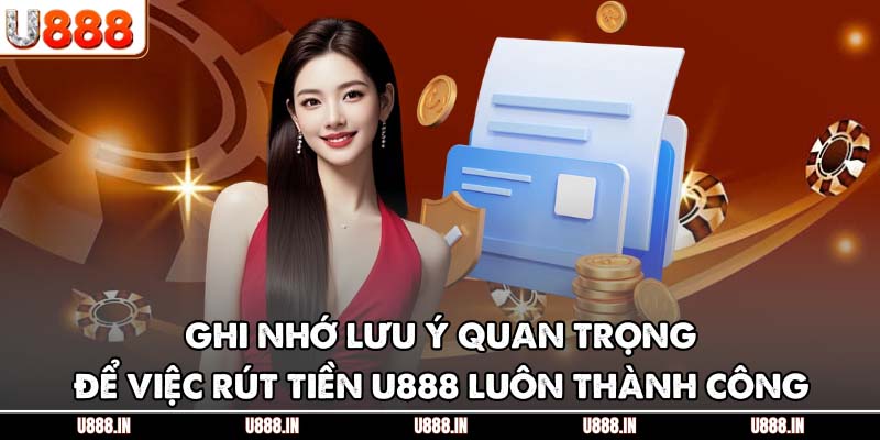 Ghi nhớ lưu ý quan trọng để việc rút tiền U888 luôn thành công